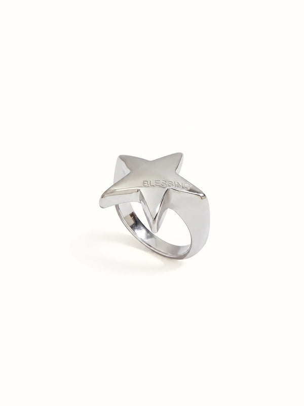 Leontine Puffed Star Ring – Silver 7