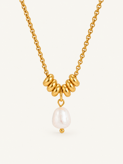 Anaelle Pearl Drop Necklace – Gold