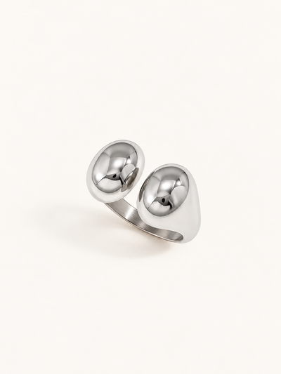 Astrid Double Dome Open Ring – Silver
