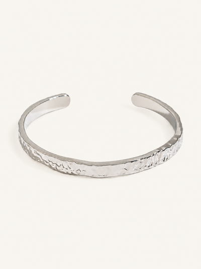 Brise Textured Cuff Bangle — Silver