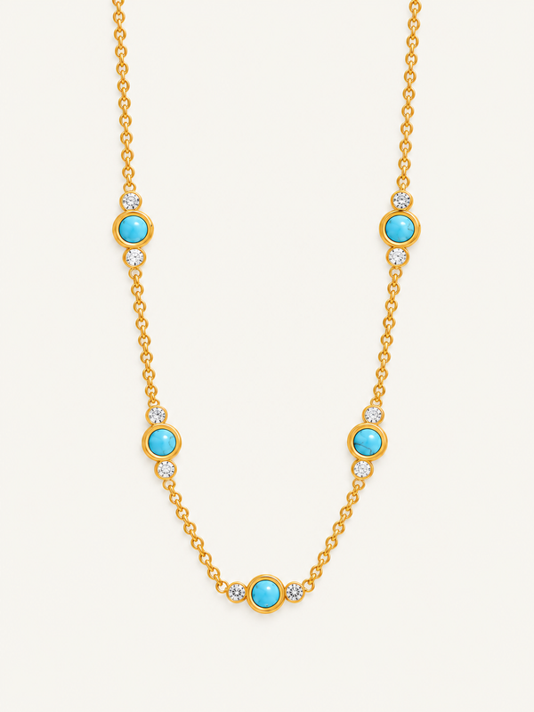 Camille Turquoise Necklace — Gold