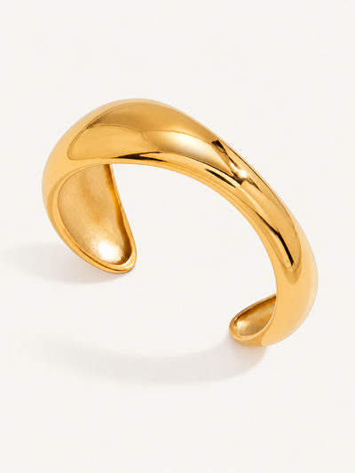 Lys Sculptural Cuff Bangle – Gold
