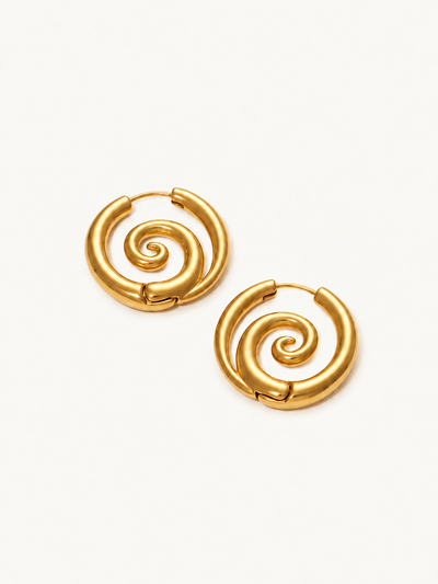 Albane Spiral Hoop Earrings — Gold clean variant image
