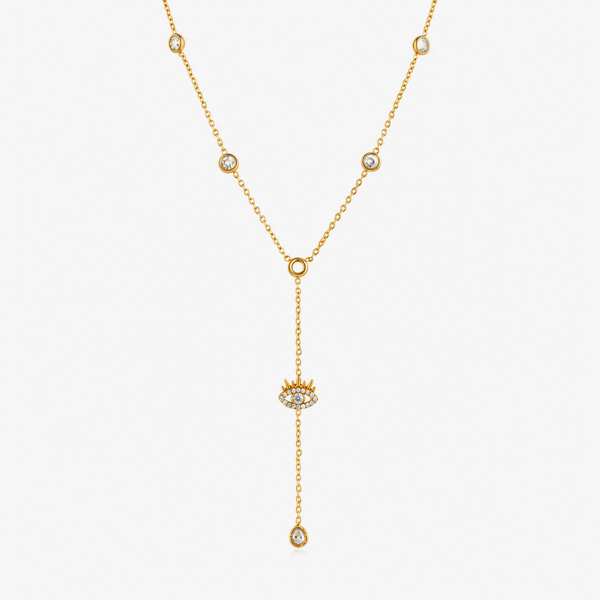 Anouk evil eye lariat necklace — clean product image