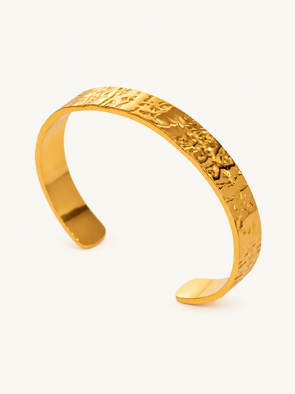 Camelia textured cuff bangle — clean product image