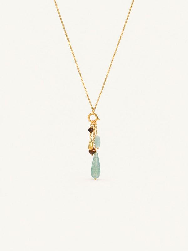 Daphne Long Stone Drop Necklace, close view