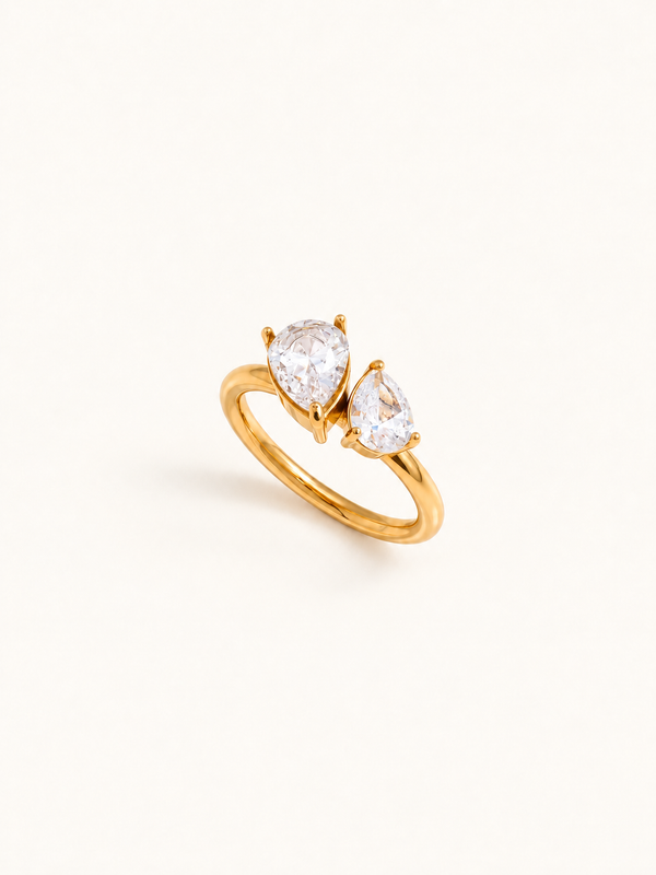 Esme Geometric Zircon Ring – Pear, clean product image