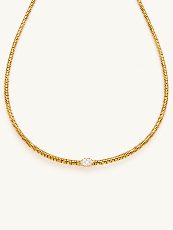 Solenne Coiled Choker – Mini Marquise, product image with measurements