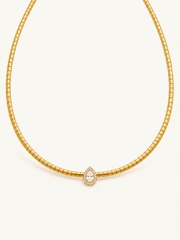 Solenne Segmented Choker – Halo Pear, product image with measurements