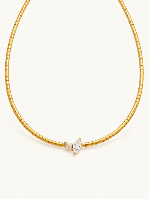 Solenne Segmented Choker – Twin Marquise, product image with measurements