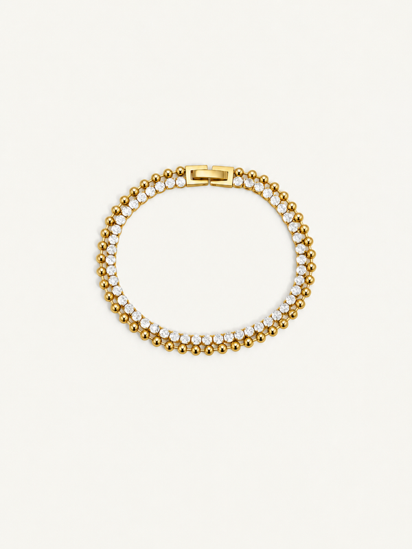 Zelie Crystal Tennis Bracelet — Gold clean variant image