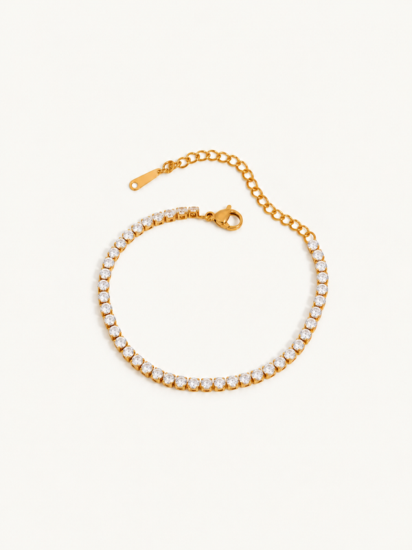 Odile Crystal Chain Bracelet — Crystal Tennis Gold