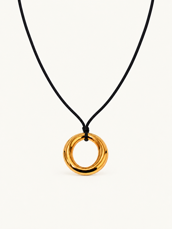 Sienna Halo Cord Necklace — Gold