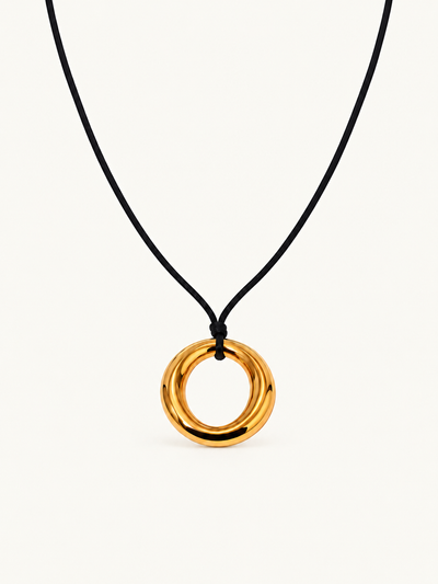 Sienna Halo Cord Necklace — Gold