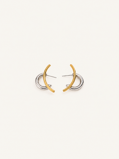 Solene Interlocking Hoop Earrings — Slim