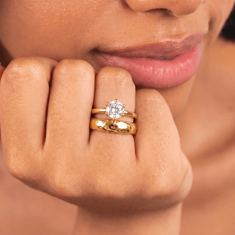 Colette Domed Stacking Ring – Plain Gold