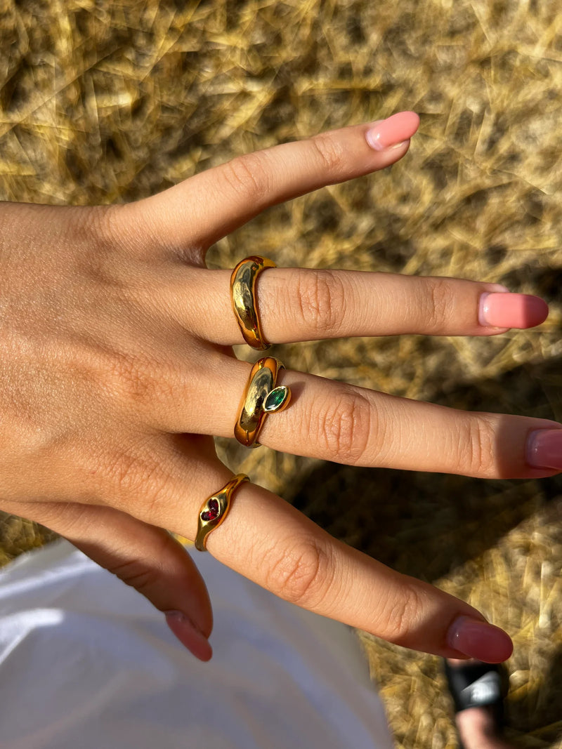 Colette Domed Stacking Ring – Plain Gold