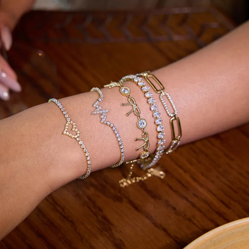 Allure Crystal Tennis Bracelet worn on the wrist – Macaje
