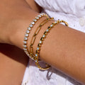 Allure Crystal Tennis Bracelet close-up detail – Macaje waterproof bracelet