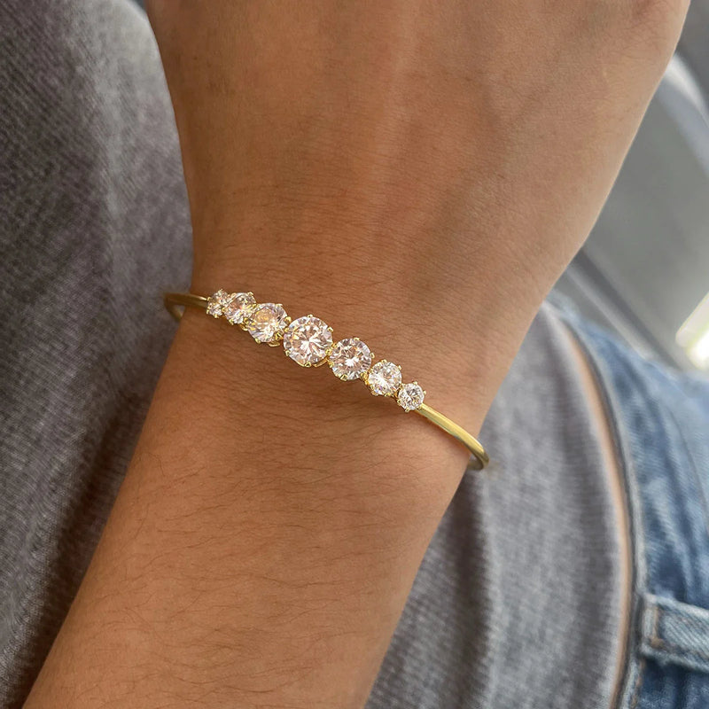 Etincelle Crystal Cuff Bangle – Round