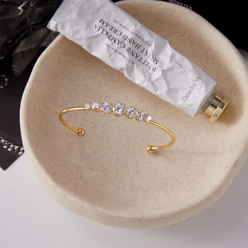 Etincelle Crystal Cuff Bangle – Round