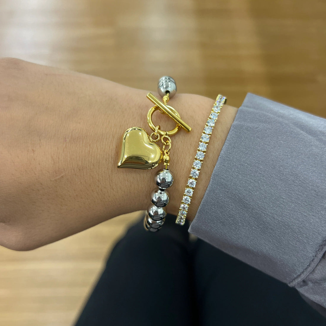 Laetitia Gold Heart Bracelet
