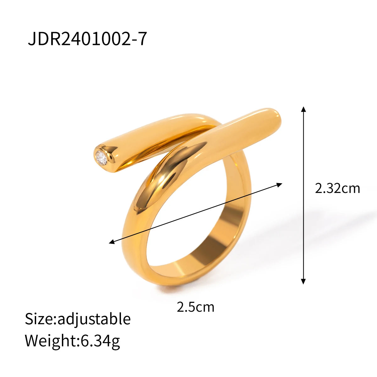 Margot Sculpted Band Ring - Black
