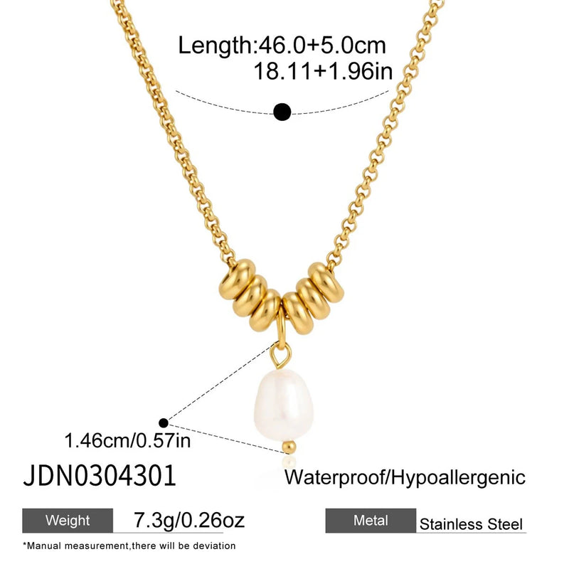 Anaelle Pearl Drop Necklace – Gold