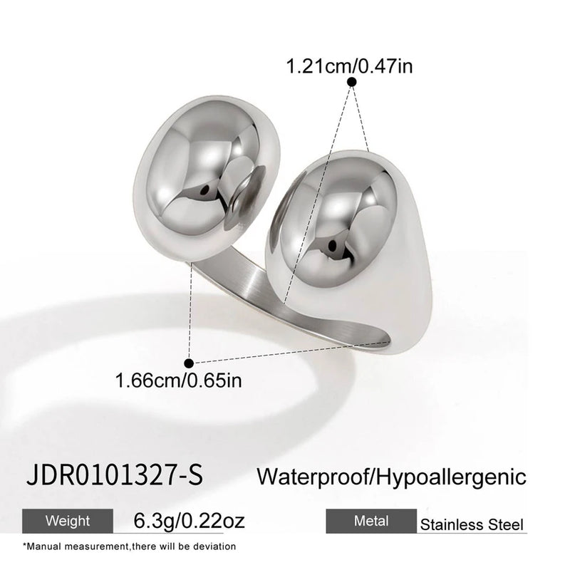 Astrid Double Dome Open Ring – Silver
