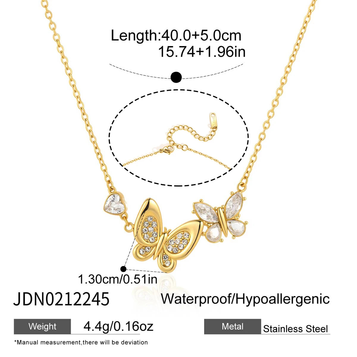 Odette Heart Necklace - Gold