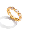Coeur Zircon Drop Ring - Silver
