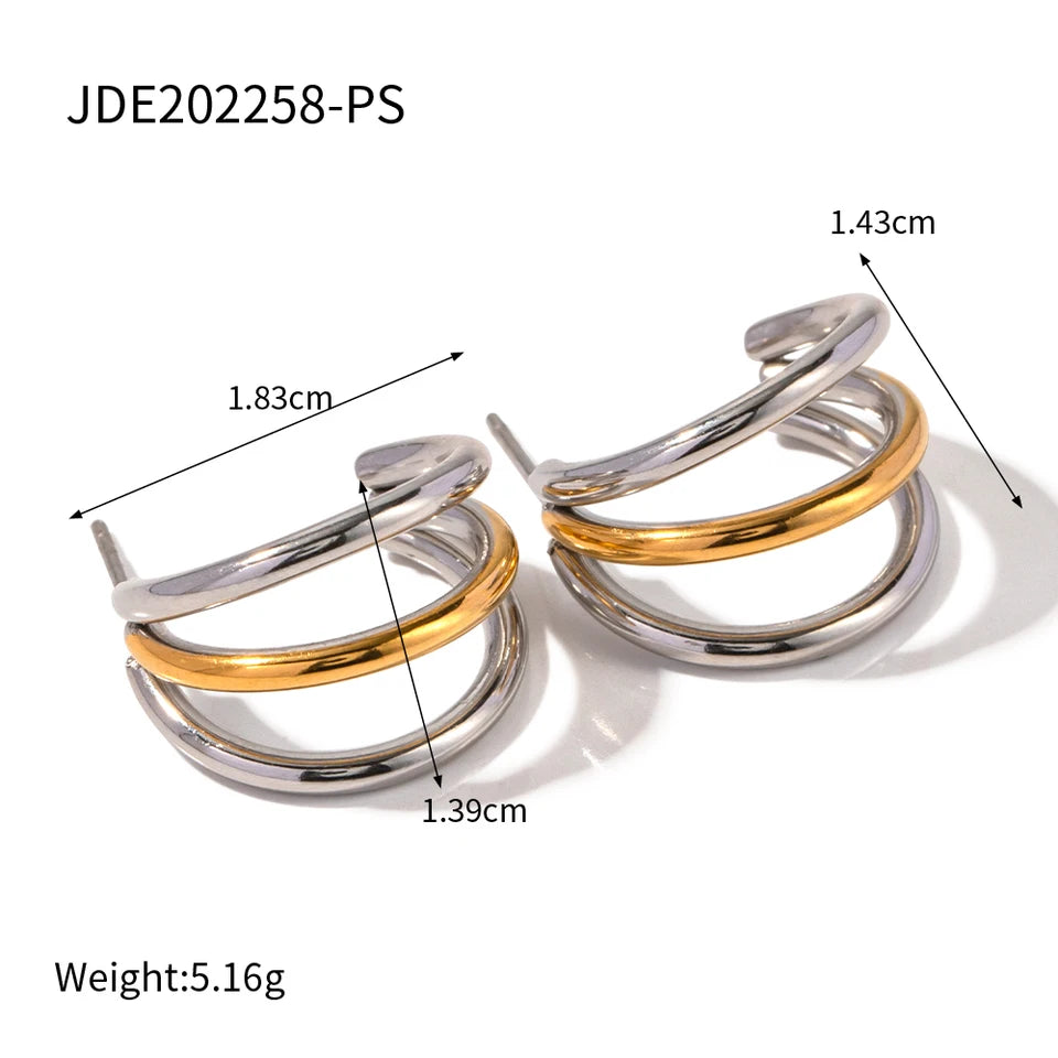 Henriette Triple-Band Hoop Earrings