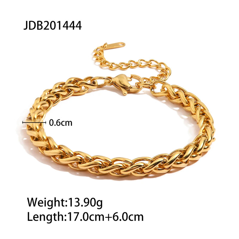 Laure Wheat Chain Bracelet – Gold