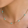 Camille Turquoise Necklace alternate angle – Macaje waterproof necklace