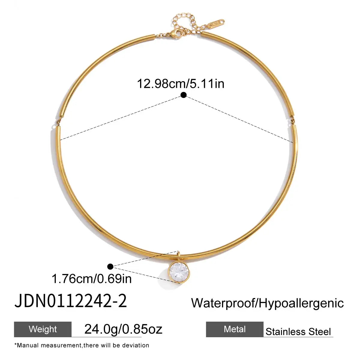 Elise Facet Necklace - Red Brown