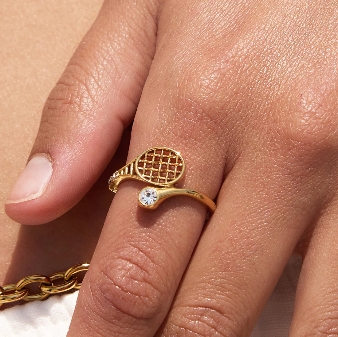 Ace Crystal Racket Ring
