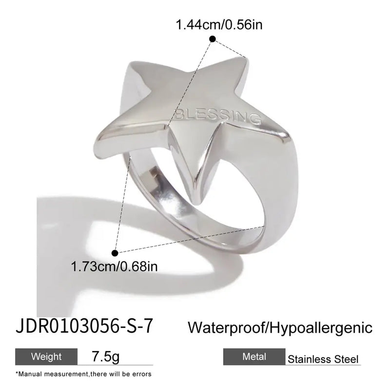 Leontine Puffed Star Ring – Silver 7