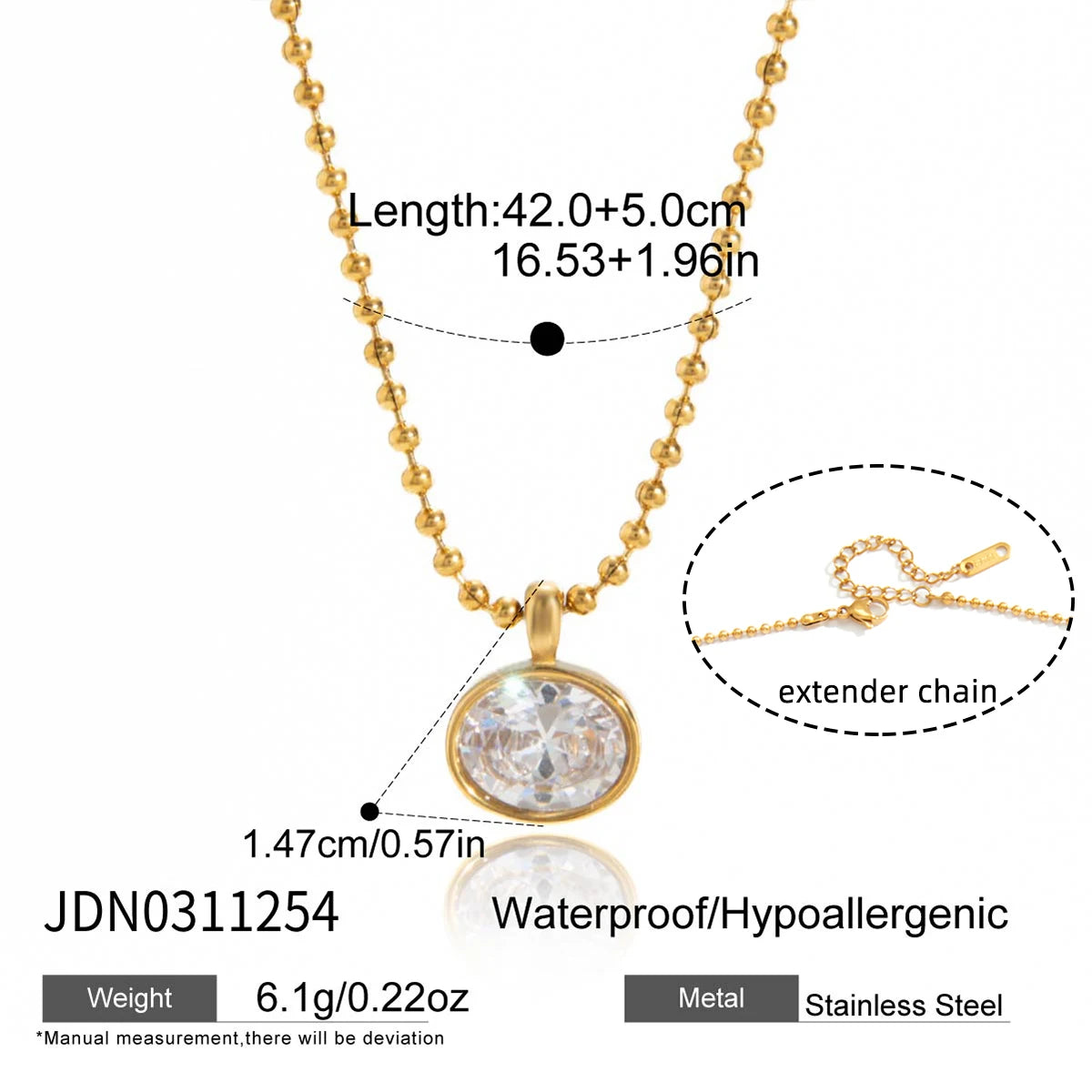 Noemie Zircon Necklace - Gold
