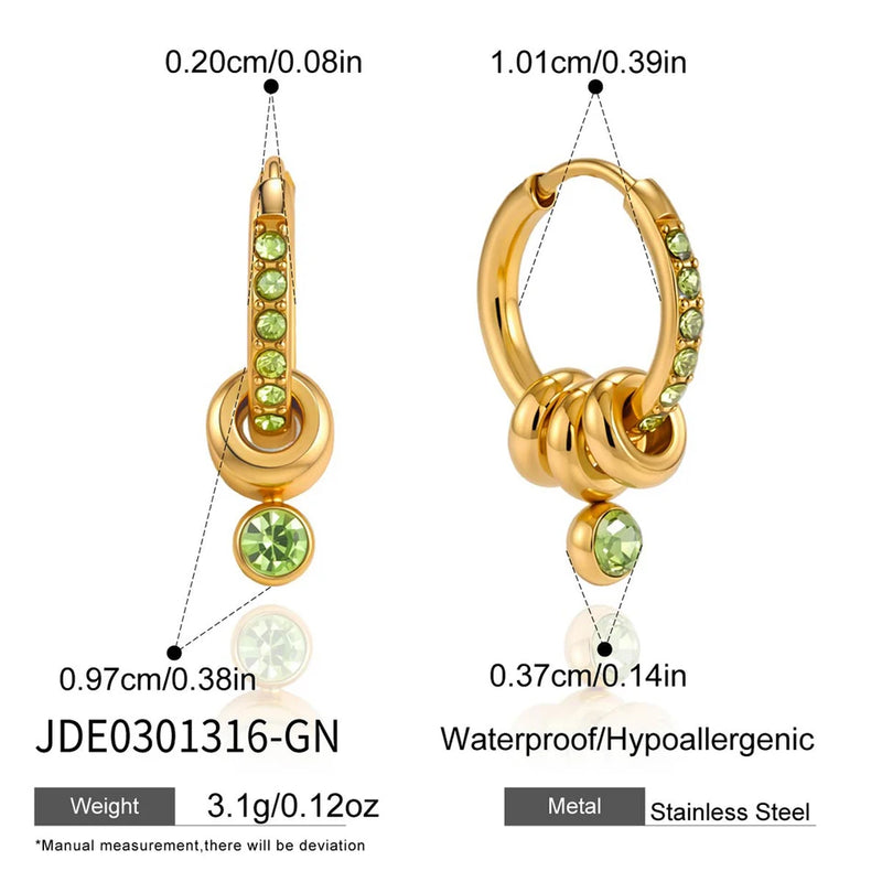 Aurelia Pave Huggie Hoop Earrings – Green