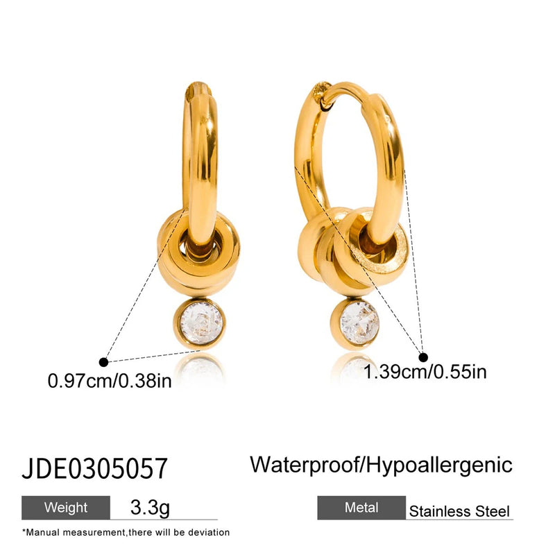 Melanie Crystal Drop Huggie Hoop Earrings – Gold