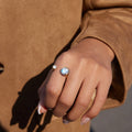 Lune Round Zircon Ring