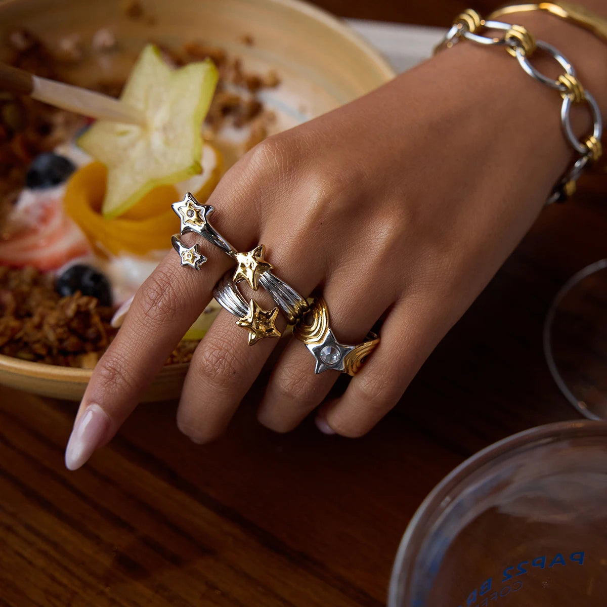 Etoile Hammered Star Ring