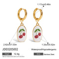 Rose Cherry Earrings - Gold
