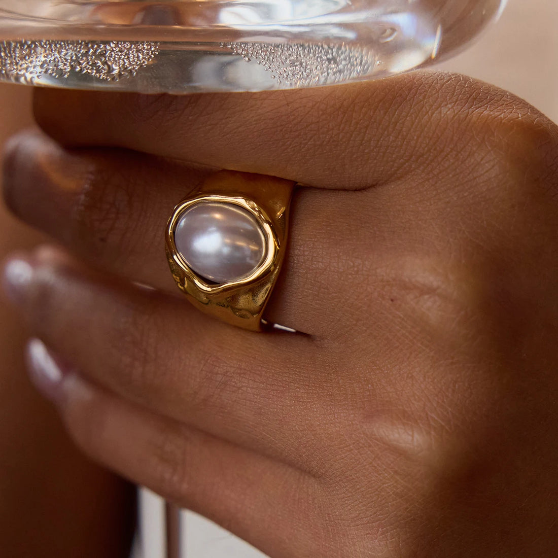 Liliane Opal-Effect Signet Ring