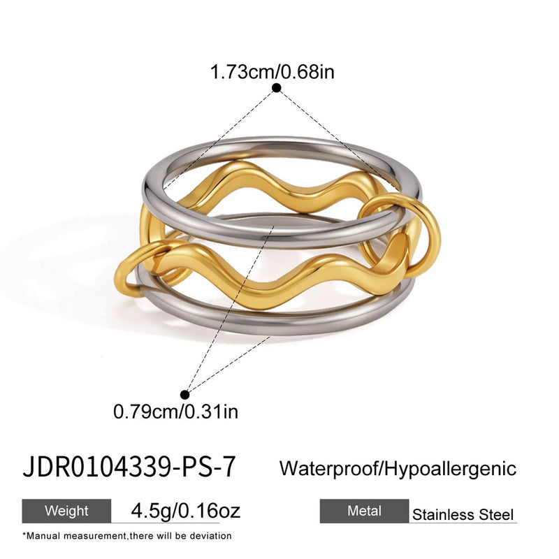 Fantine Two-Tone Wave Ring – Two-Tone