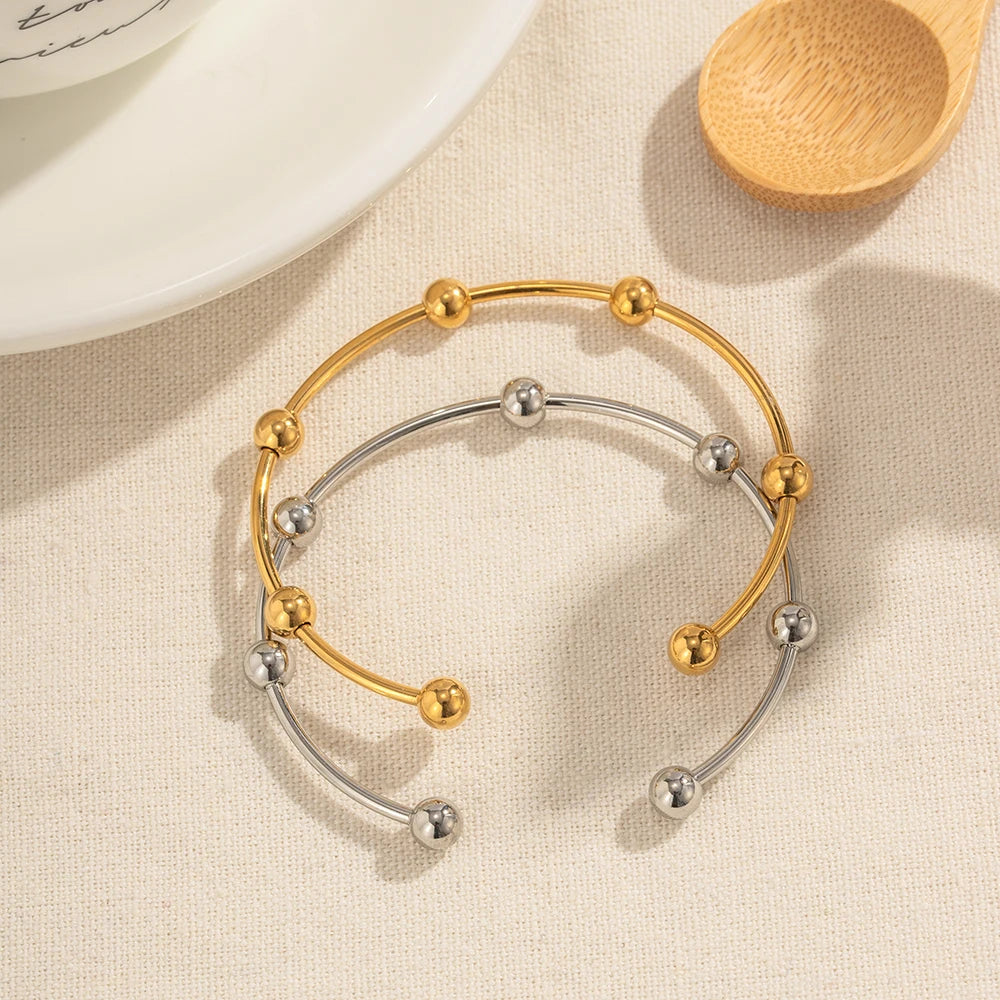 Plume Beaded Cuff Bangle alternate angle – Macaje waterproof bangle