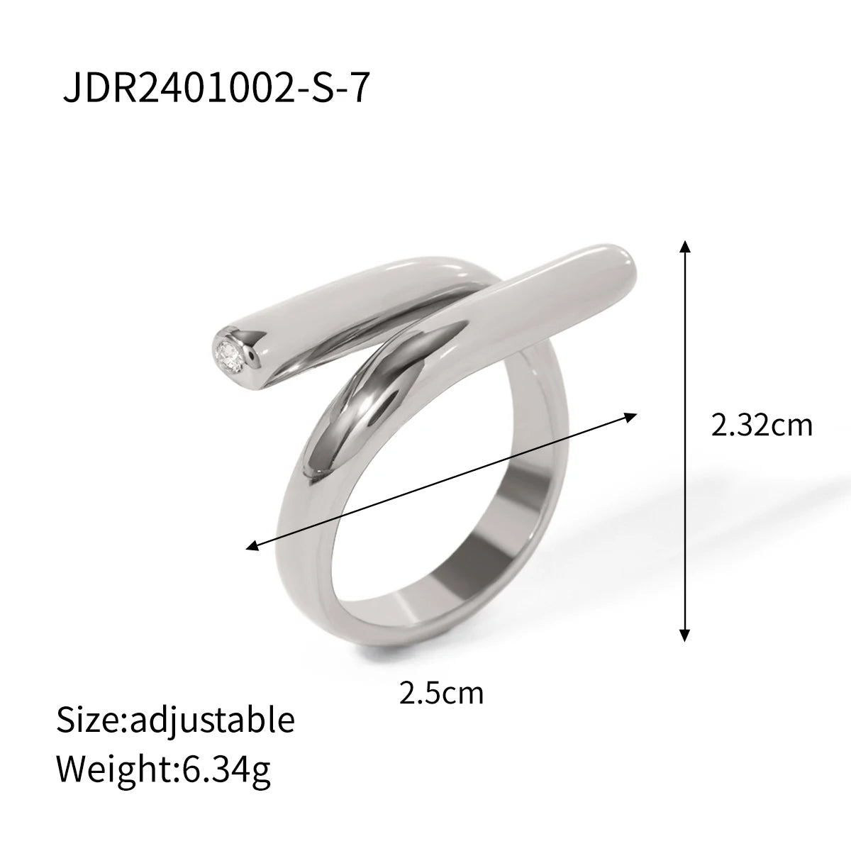 Margot Sculpted Band Ring - White