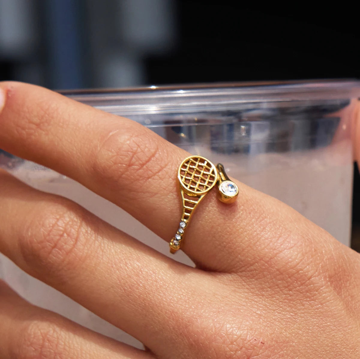 Ace Crystal Racket Ring