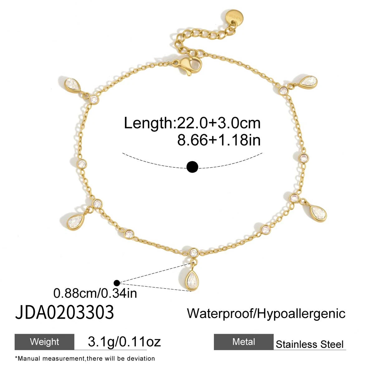 MACAJE Faye Facet Anklet Green