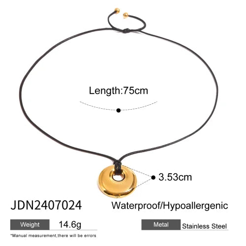 Therese Spiral Disc Cord Necklace